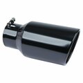 Pypes Performance Exhaust 4 x 6 x 12 in. Rolled Bolt on Tail Pipe Tip, Black PYPEVT406B